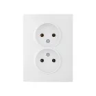 MOWION LOGI 02-1280-102 Dupla, teljes, földelés nélküli csatlakozóaljzat 