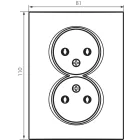 MOWION LOGI 02-1280-102 Dupla, teljes, földelés nélküli csatlakozóaljzat 