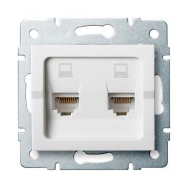   MOWION LOGI 02-1420-002 Dupla, független számítógép-csatlakozó (2x RJ45Cat 6 Jack)