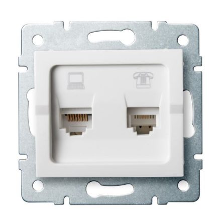 MOWION LOGI 02-1430-002 Számítógép és telefoncsatlakozó aljzat (RJ45 Cat 5e+RJ11)