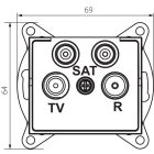 MOWION LOGI 02-1590-003 TV-2xSAT, végzáró csatlakozóaljzat