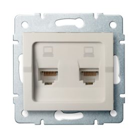   MOWION LOGI 02-1420-003 Dupla, független számítógép-csatlakozó (2x RJ45Cat 6 Jack)