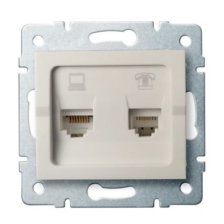 MOWION LOGI 02-1440-003 Számítógép és telefoncsatlakozó aljzat (RJ45 Cat 6+RJ11)