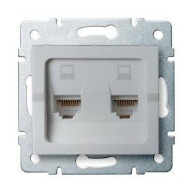   MOWION LOGI 02-1410-043 Dupla, független számítógép-csatlakozó (2x RJ45Cat 5e Jack)