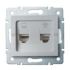 MOWION LOGI 02-1430-043 Számítógép és telefoncsatlakozó aljzat (RJ45 Cat 5e+RJ11) 