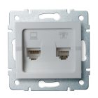 MOWION LOGI 02-1440-043 Számítógép és telefoncsatlakozó aljzat (RJ45 Cat 6+RJ11)
