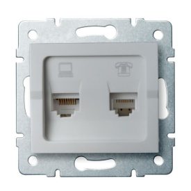   MOWION LOGI 02-1440-043 Számítógép és telefoncsatlakozó aljzat (RJ45 Cat 6+RJ11)