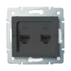 MOWION LOGI 02-1410-041 Dupla, független számítógép-csatlakozó (2x RJ45Cat 5e Jack)