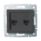 MOWION LOGI 02-1420-041 Dupla, független számítógép-csatlakozó (2x RJ45Cat 6 Jack)