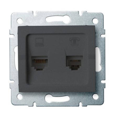 MOWION LOGI 02-1430-041 Számítógép és telefoncsatlakozó aljzat (RJ45 Cat 5e+RJ11)