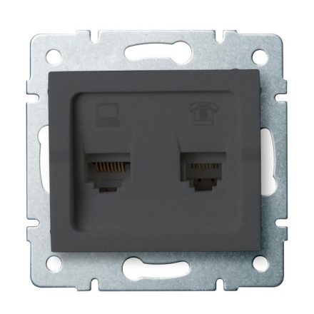 MOWION LOGI 02-1440-041 Számítógép és telefoncsatlakozó aljzat (RJ45 Cat 6+RJ11)