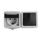 MOWION TEKNO 05-3528-143 Csillárkapcsoló és Schuko aljzat érintkezés védelemmel