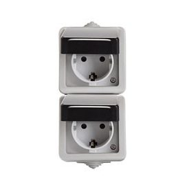   MOWION TEKNO 05-2228-143 Dupla Schuko aljzat érintkezés védelemmel