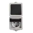 MOWION TEKNO 05-3129-143 Egypólusú kapcsoló és Schuko aljzat érintkezés védelemmel