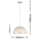 Universo mennyezeti lámpa, függeszték, E27, max. 60W, IP20, fehér