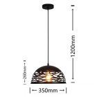 Universo mennyezeti lámpa, függeszték, E27, max. 60W, IP20, fekete