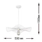 Universo mennyezeti lámpa, függeszték, E27, max. 60W, IP20, fehér