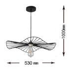 Universo mennyezeti lámpa, függeszték, E27, max. 60W, IP20, fekete