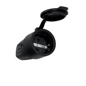 Földelt gumi dugalj CP FEKETE "A" IP44