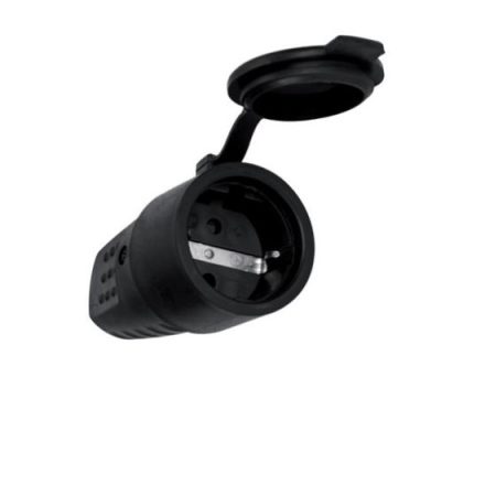 Földelt gumi dugalj CP FEKETE "A" IP44