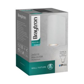 BRAYTRON oldalfali lámpatest 2XGU10 fehér IP44