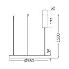 BRAYTRON BELLA 46W IP20 kör függesztett lámpatest 3IN1 arany