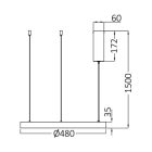 BRAYTRON BELLA 36W IP20 kör függesztett lámpatest 3IN1 fehér