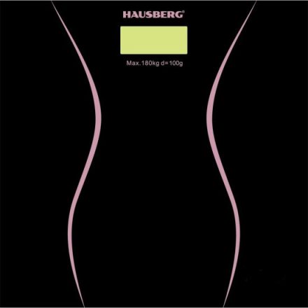 Újdonság Hausberg HB-6003NG üveg fürdőszobai mérleg fekete