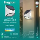 ÚJDONSÁG BRAYTRON szolár mozgásérzékelős 3w ip54 fali lámpa 240Lm 6500K