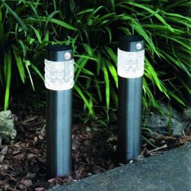   Union Knights Mozgásérzékelős napelemes kerti oszlop lámpa, rozsdamentes acél