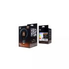 Forever Light 4W dekorációs vintage filament nagy méretű COG LED izzó füst színű búrával, E27