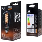 4W DEKORÁCIÓS VINTAGE FILAMENT Spirális Füstölt LED IZZÓ, E27