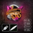 Forever Light LED Neon dekoráció hippi macska szabályozható fényerővel