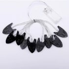 Fekete macska halloween fényfüzér, meleg fehér, 2 méter