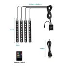 RGB LED lábtér világítás szett autóba – színes , távirányítós, USB csatlakozás