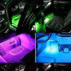 RGB LED lábtér világítás szett autóba – színes , távirányítós, USB csatlakozás