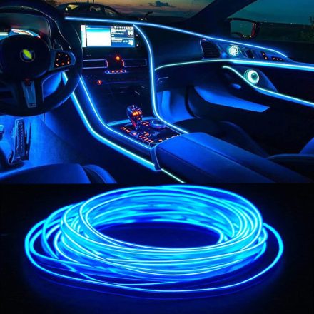 Autós beltéri Neon LED fénykábel, 3m, USB csatlakozással, 4 féle színben