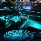 Autós beltéri Neon LED fénykábel, 5m, USB csatlakozással, távirányítóval, RGB multicolor