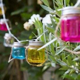   Union Knights Kerti napelemes befőttes üveg fényfüzér, egyszínű/színes kivitelekben