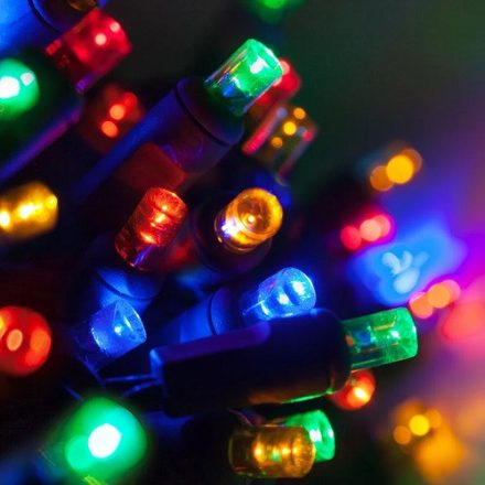 Union Knights 200 LED-es, 20 méteres napelemes fényfüzér színes