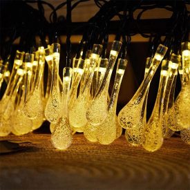   Union Knights Napelemes vízcsepp fényfüzér, színes/meleg fehér