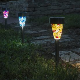 Union Knights Napelemes Mozaik kerti lámpa, 3 darabos szett