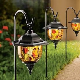   Union Knights Tiffany napelemes kerti lámpa 4 darabos csomag