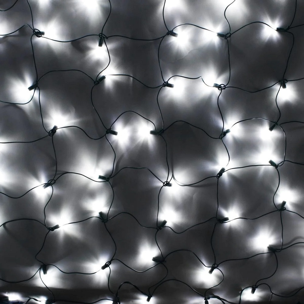 Karácsonyi LED fényháló, adapteres, 2,1x1,3m, hideg fehér/színes